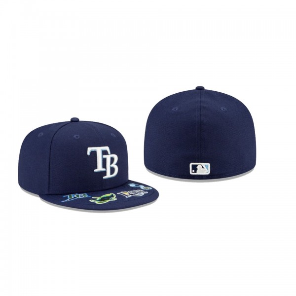 Men's Tampa Bay Rays Visor Hit Blue 59FIFTY Fitted Hat