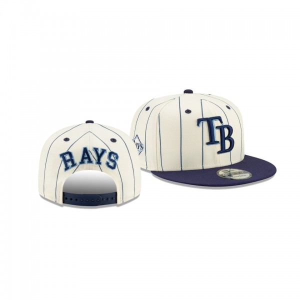 Men's Tampa Bay Rays Pinstripe White 9FIFTY Snapback Hat