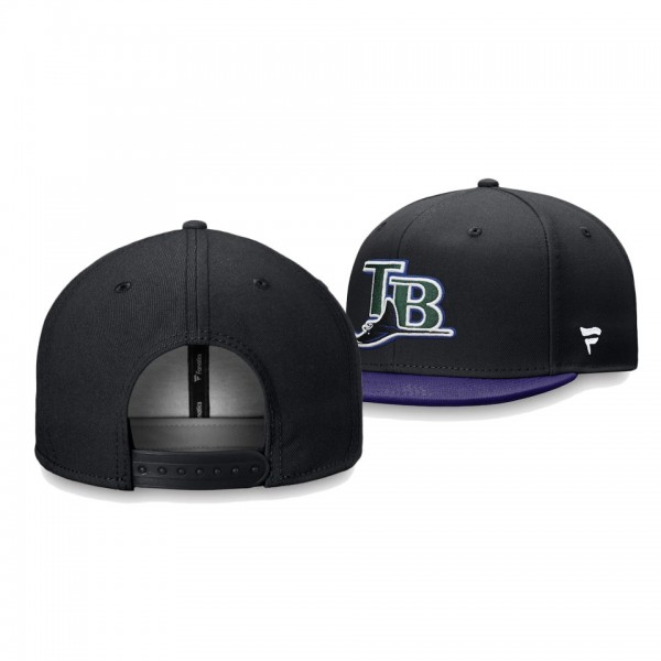 Tampa Bay Rays Cooperstown Collection Black Core Snapback Hat