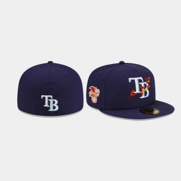 Tampa Bay Rays Leafy Front Blue 59FIFTY Fitted Hat