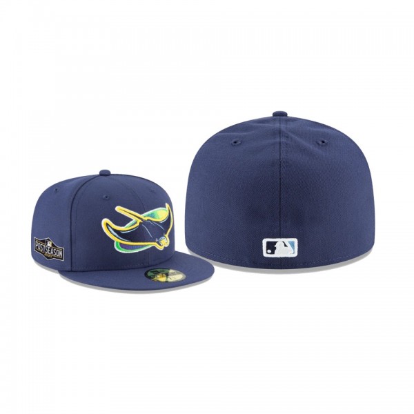 Men's Tampa Bay Rays 2020 Postseason Navy Side Patch Alternate Logo 59FIFTY Fitted Hat