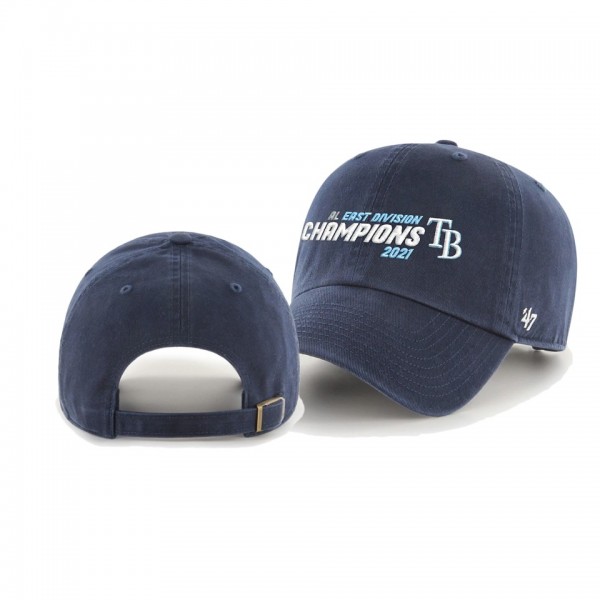 Tampa Bay Rays 2021 AL East Division Champions Navy Adjustable Hat