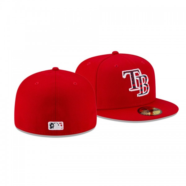 Tampa Bay Rays 2021 Independence Day Red 59FIFTY 4th Of July Hat