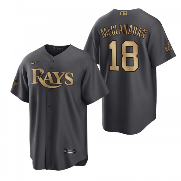 Shane McClanahan Rays Charcoal 2022 MLB All-Star Game Replica Jersey