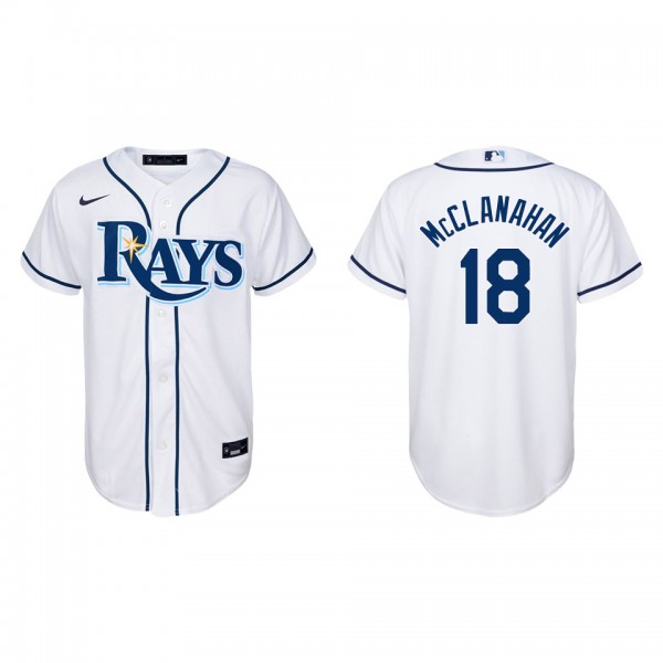 Shane McClanahan Youth Tampa Bay Rays White Home Replica Jersey