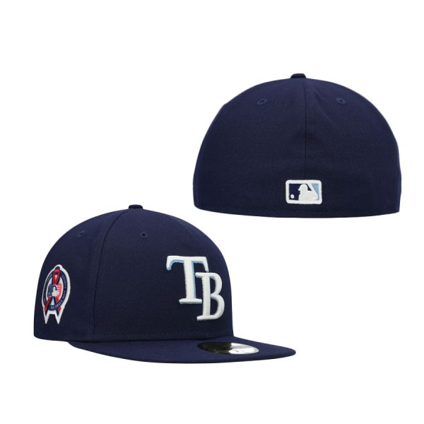 Tampa Bay Rays 9/11 Memorial Side Patch Fitted Hat Navy