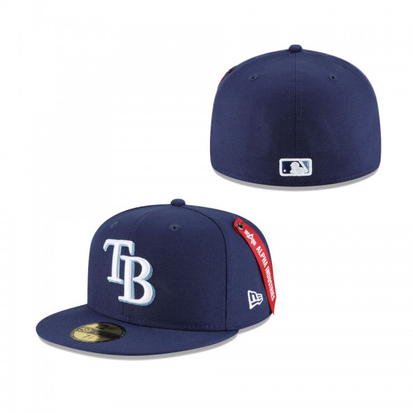 Tampa Bay Rays New Era X Alpha Industries 59FIFTY Fitted Hat Navy