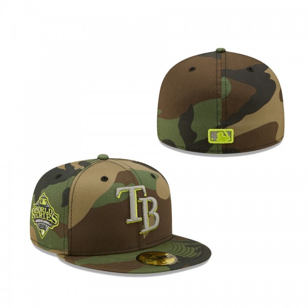 Tampa Bay Rays New Era Cooperstown Collection 2008 World Series Woodland Reflective Undervisor 59FIFTY Fitted Hat Camo
