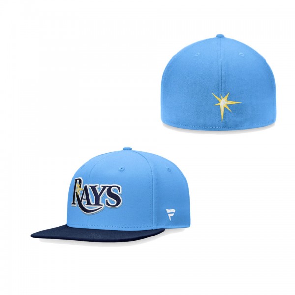 Men's Tampa Bay Rays Fanatics Branded Light Blue Navy Iconic Multi Patch Fitted Hat
