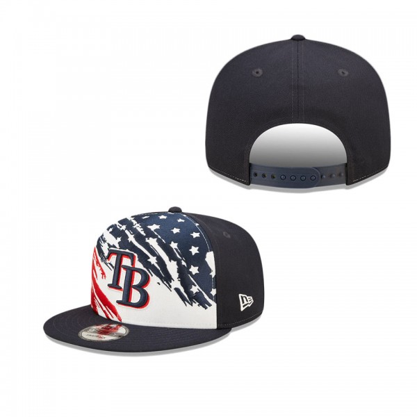 Tampa Bay Rays Navy 2022 4th Of July Stars Stripes 9FIFTY Snapback Adjustable Hat