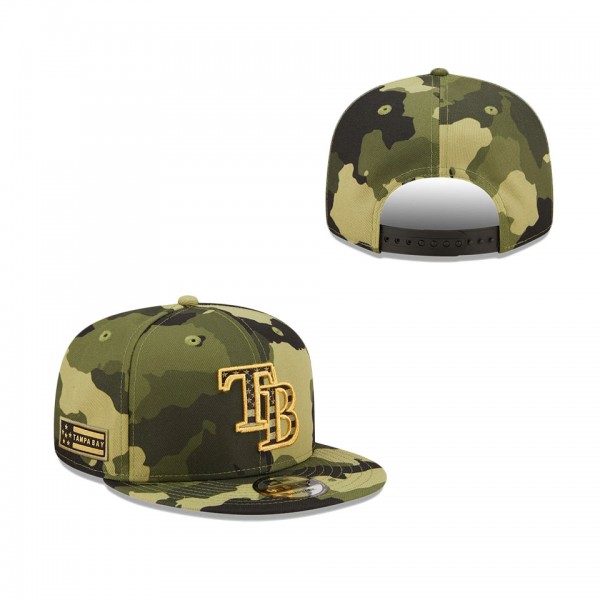 Men's Tampa Bay Rays New Era Camo 2022 Armed Forces Day 9FIFTY Snapback Adjustable Hat