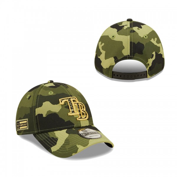 Men's Tampa Bay Rays New Era Camo 2022 Armed Forces Day 9FORTY Snapback Adjustable Hat