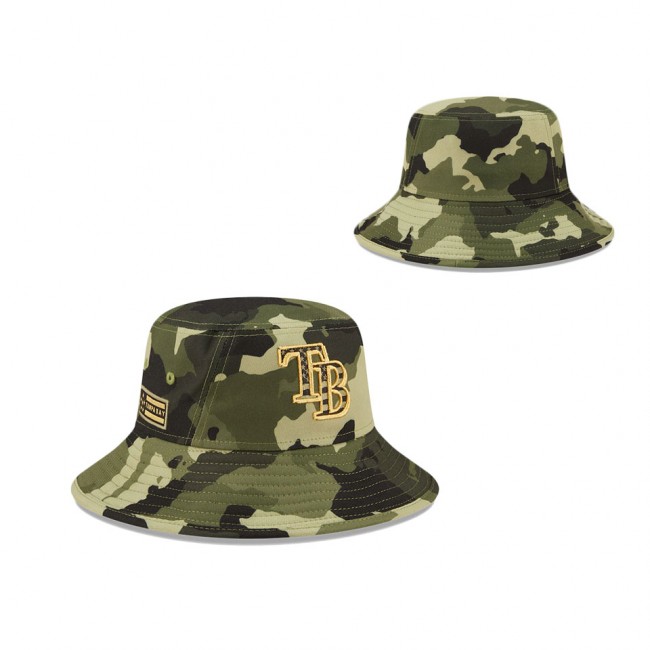 Men's Tampa Bay Rays New Era Camo 2022 Armed Forces Day Bucket Hat