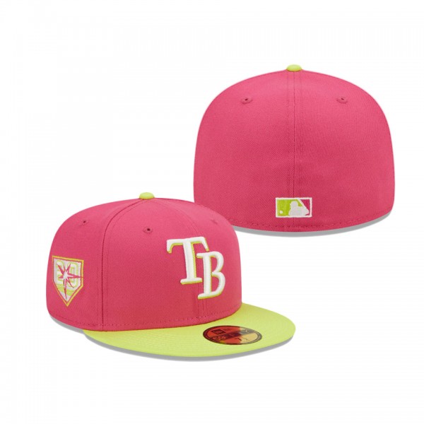 Tampa Bay Rays Pink 20th Anniversary Beetroot Cyber 59FIFTY Fitted Hat