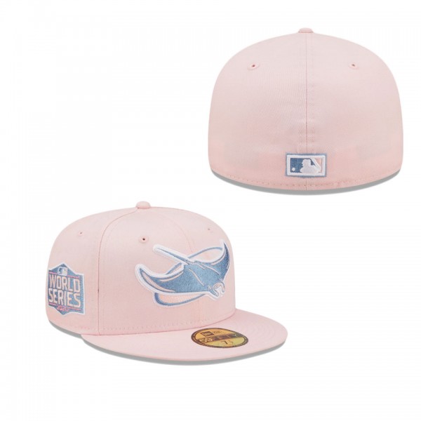 Tampa Bay Rays Pink Sky Blue 2020 World Series Cooperstown Collection Undervisor 59FIFTY Fitted Hat