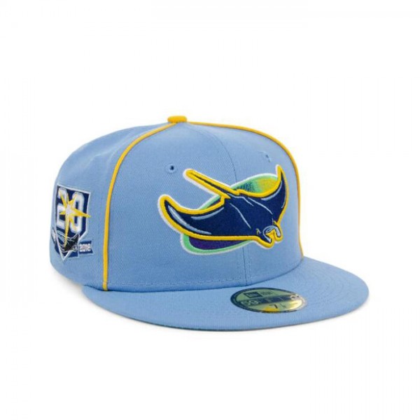 New Era X Lids Hd Tampa Bay Rays Powder Blue Pipe 59FIFTY Fitted Hat