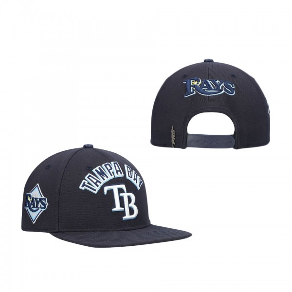 Men's Tampa Bay Rays Pro Standard Navy Stacked Logo Snapback Hat