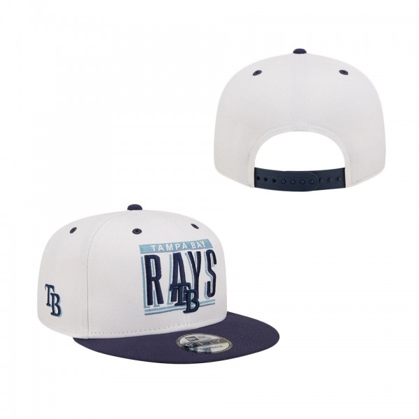 Tampa Bay Rays New Era Retro Title 9FIFTY Snapback Hat White Navy