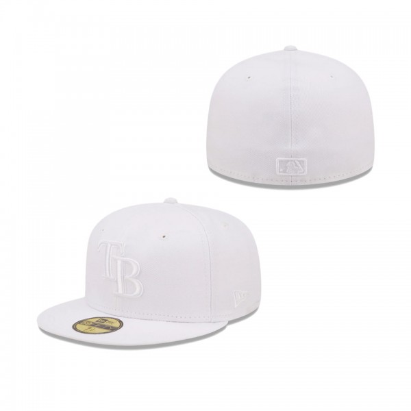 Men's Tampa Bay Rays White On White 59FIFTY Fitted Hat