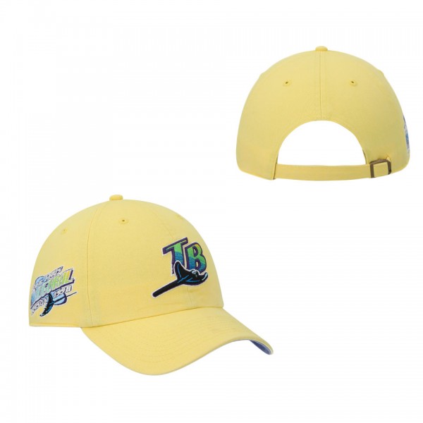 Men's Tampa Bay Rays Yellow Inaugural Season 1998 Double Under Clean Up Adjustable Hat