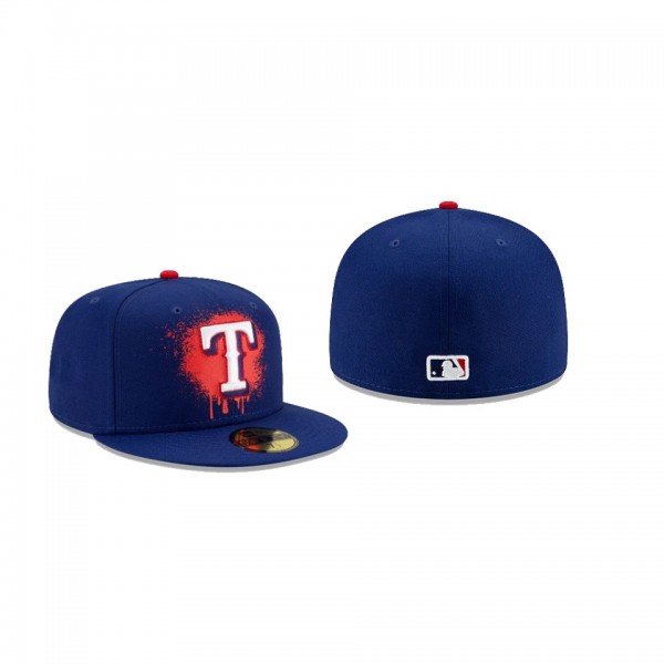 Men's Texas Rangers Drip Front Blue 59FIFTY Fitted Hat