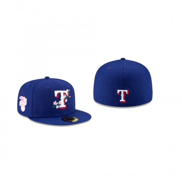 Men's Texas Rangers Side Patch Bloom Blue 59FIFTY Fitted Hat