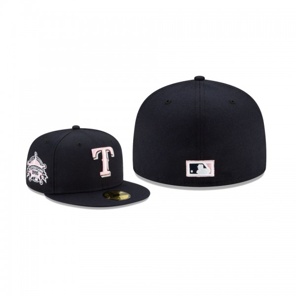 Men's Texas Rangers Pink Under Visor Navy 59FIFTY Fitted Hat