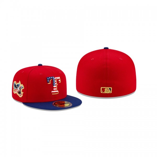 Men's Texas Rangers Americana Patch Red 59FIFTY Fitted Hat