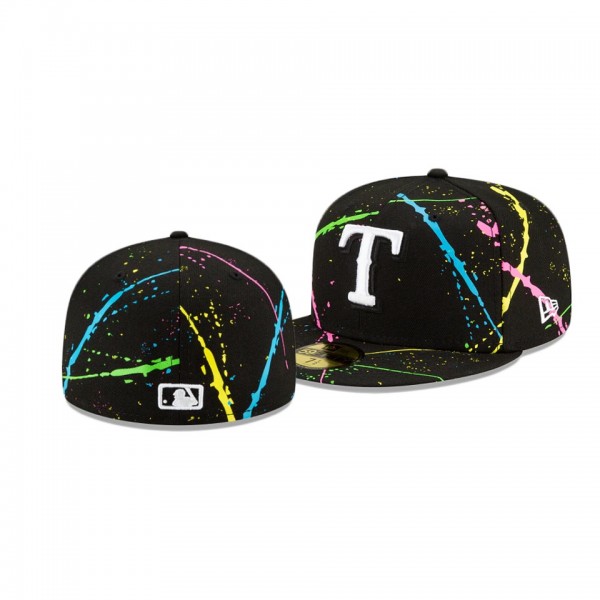 Texas Rangers Streakpop Black 59FIFTY Fitted Hat