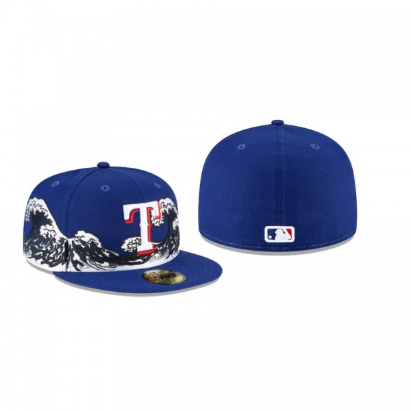 Men's Texas Rangers New Era 100th Anniversary Blue Wave 59FIFTY Fitted Hat
