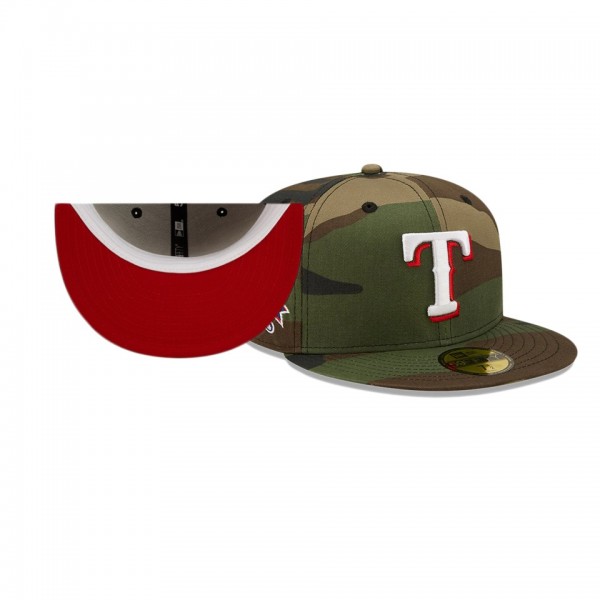 Texas Rangers Woodland Undervisor Camo 1995 MLB All-Star Game Patch 59FIFTY Hat
