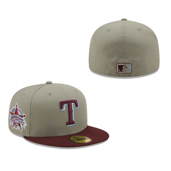 Texas Rangers New Era 1995 All-Star Game Blue Undervisor 59FIFTY Fitted Hat Gray Maroon