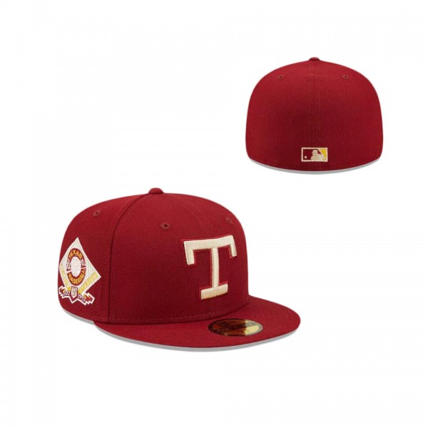 Texas Rangers Cardinal Sunshine 59FIFTY Fitted Hat