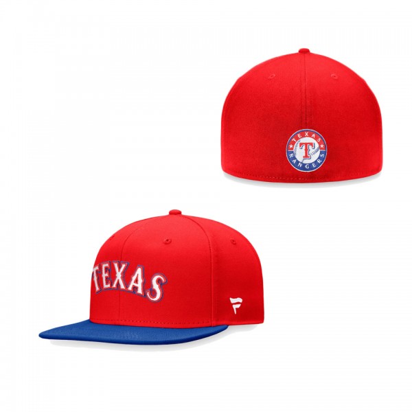 Texas Rangers Fanatics Branded Iconic Multi Patch Fitted Hat - Red Royal