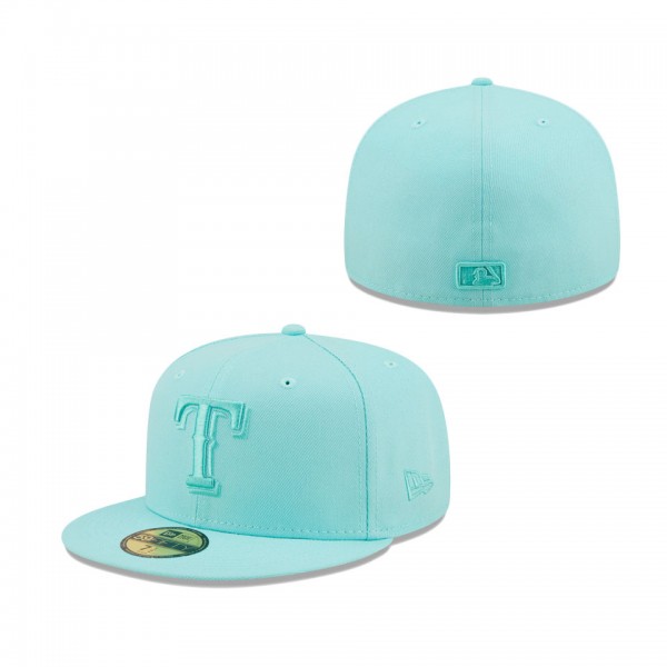 Texas Rangers New Era Icon Color Pack 59FIFTY Fitted Hat Turquoise