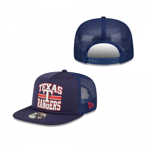 Texas Rangers New Era Logo 9FIFTY Trucker Snapback Hat Navy