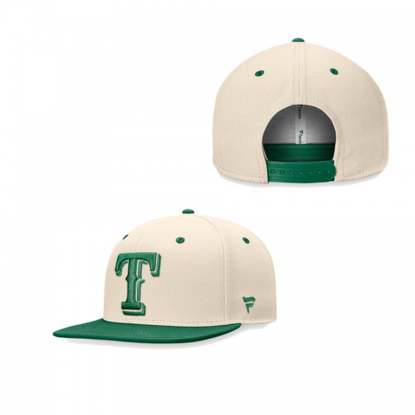 Texas Rangers Natural Kelly Green St. Patrick's Day Two-Tone Snapback Hat