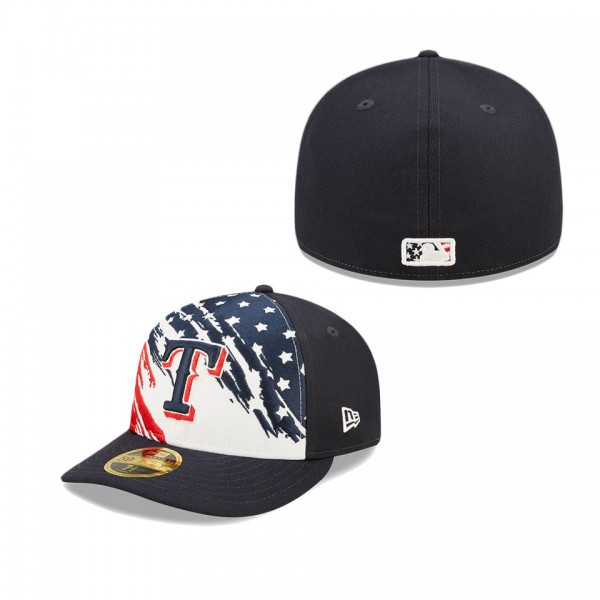 Texas Rangers Navy 2022 4th Of July Stars Stripes Low Profile 59FIFTY Fitted Hat