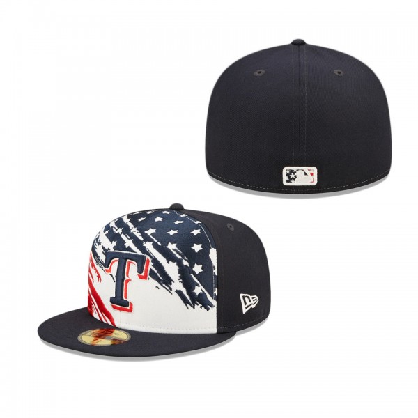 Texas Rangers Navy 2022 4th Of July Stars Stripes On-Field 59FIFTY Fitted Hat