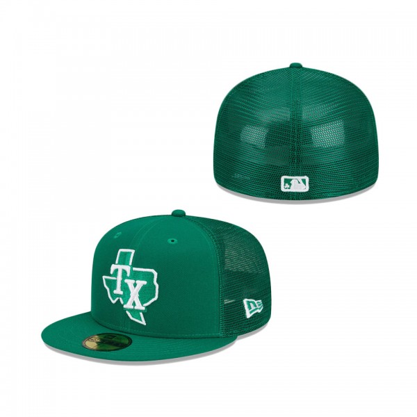 Texas Rangers New Era 2022 St. Patrick's Day On-Field 59FIFTY Fitted Hat Green