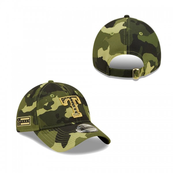 Men's Texas Rangers New Era Camo 2022 Armed Forces Day 9TWENTY Adjustable Hat