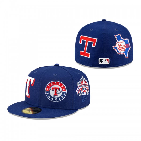 Texas Rangers Patch Pride Fitted Cap Royal