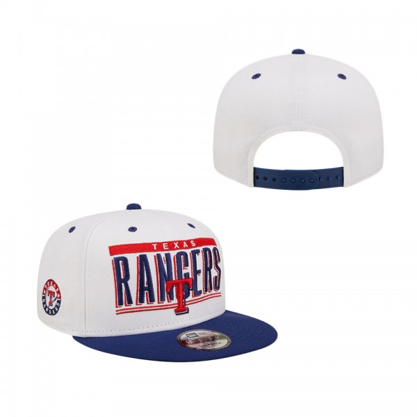 Texas Rangers New Era Retro Title 9FIFTY Snapback Hat White Royal