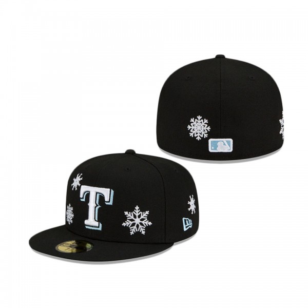 Texas Rangers Snow Fitted Hat