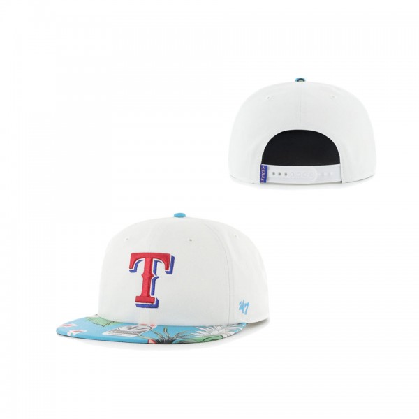 Men's Texas Rangers Hurley X '47 White Paradise Captain Snapback Hat