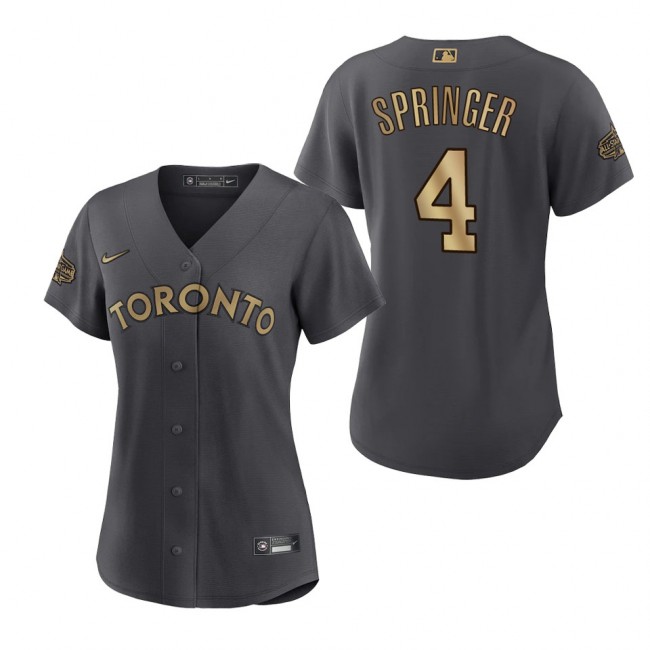 Women's George Springer Blue Jays Charcoal 2022 MLB All-Star Game Replica Jersey