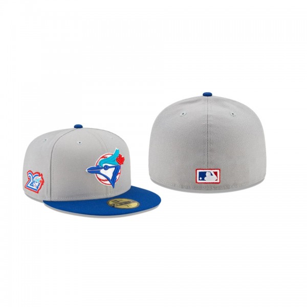 Men's Toronto Blue Jays 20th Anniversary Patch Gray 59FIFTY Fitted Hat
