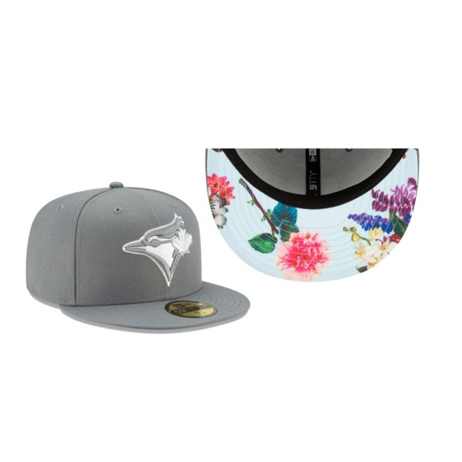 Men's Toronto Blue Jays Floral Undervisor Gray 59FIFTY Fitted Hat