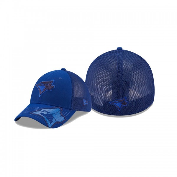 Men's Toronto Blue Jays Pop Visor Royal Mesh Back 39THIRTY Flex Hat