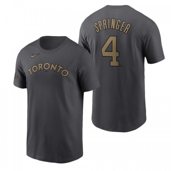 Toronto Blue Jays George Springer Charcoal 2022 MLB All-Star Game Name & Number T-Shirt
